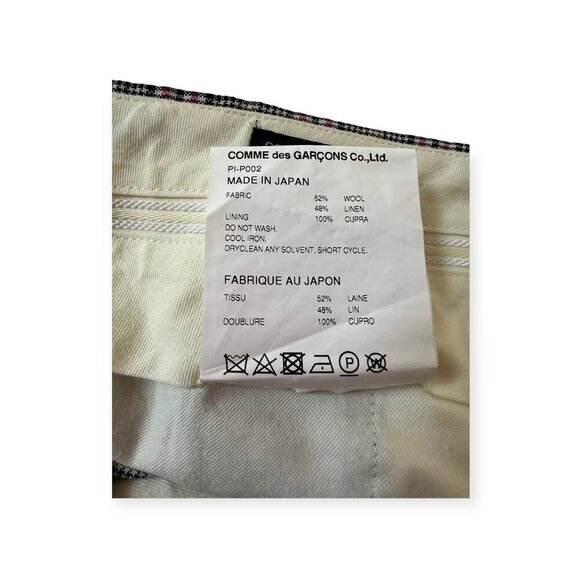 Comme des Garçons Homme Plus SS22 Plaid Pants - Wool Linen Glen Check Size M - Picture 9 of 14